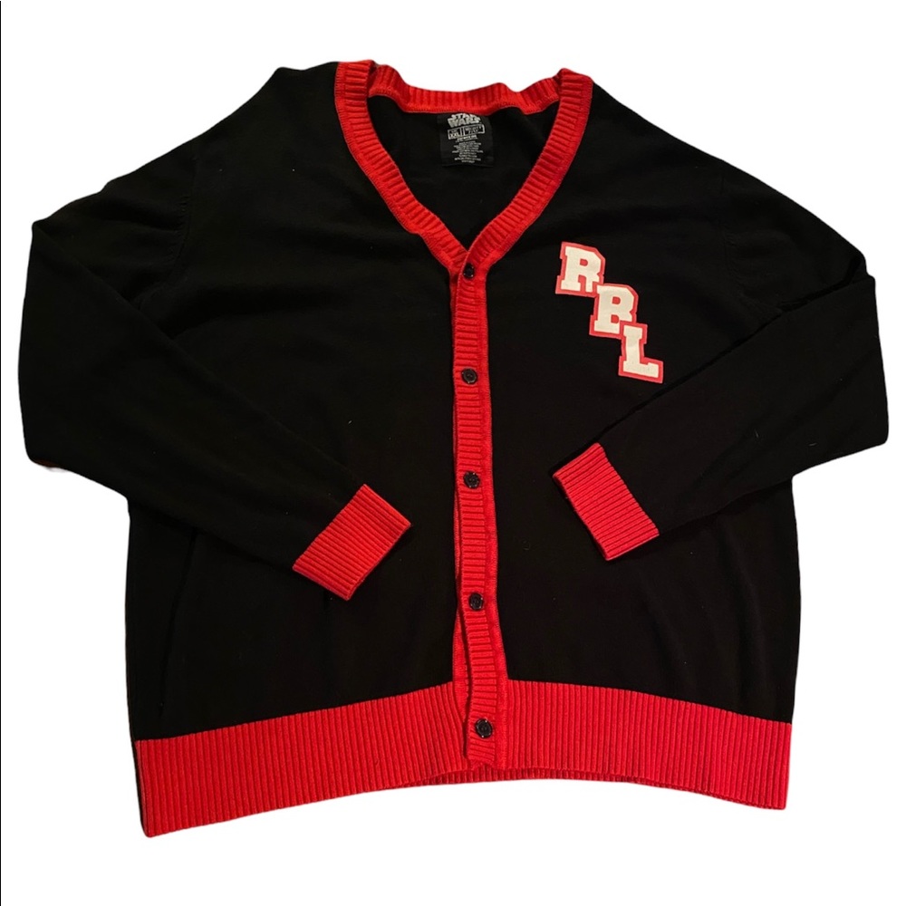 Star Wars Men's Sweater Cardigan “Join the Rebellion” Black Red Varsity Size XXL